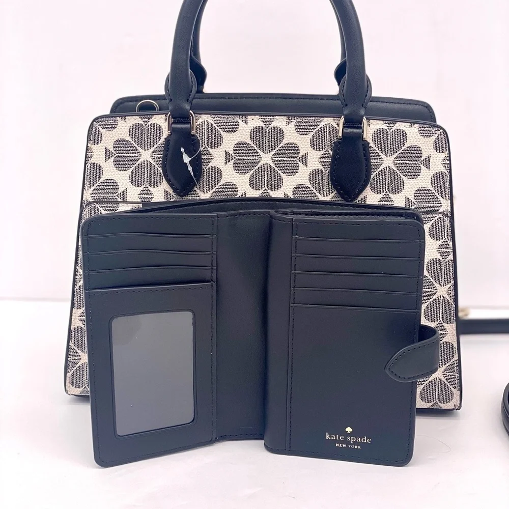 Kate Spade Signature Spade Flower Small Satchel Crossbody and Wallet Set